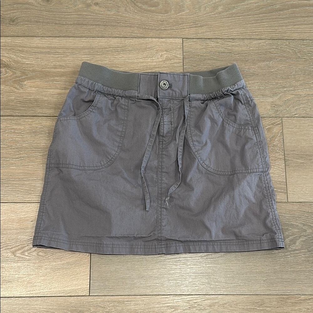 NORTH FACE Gray Cotton Elastic Waist Active Outdoor Casual Mini Skirt Size Small